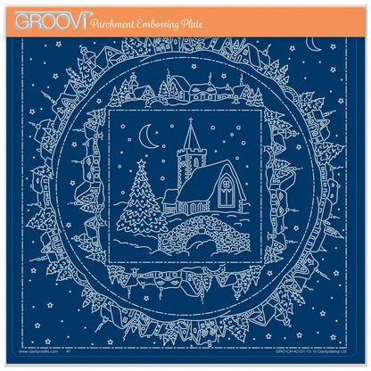 Linda's Silent Night Layering Frame A4 Square Groovi Plate