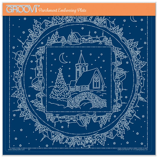 Linda's Silent Night Layering Frame A4 Square Groovi Plate