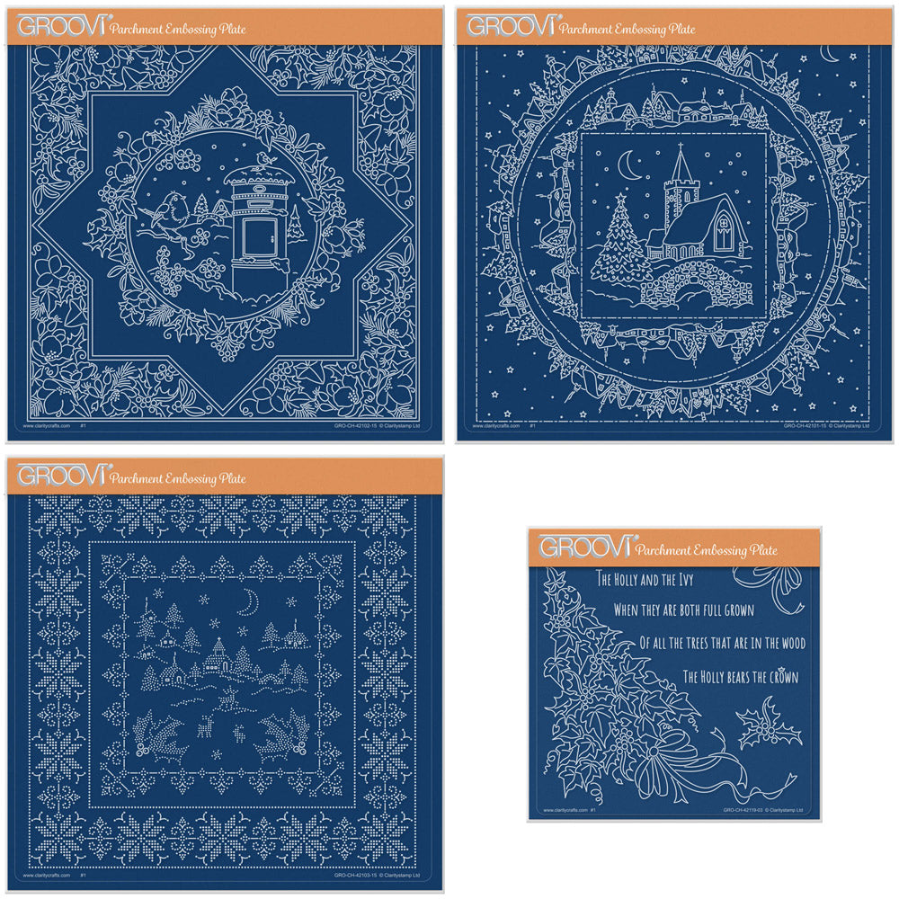 Linda's Layering Frames Set 1 - Christmas A4 Square & A5 Square Groovi Plate Collection