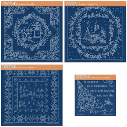 Linda's Layering Frames Set 1 - Christmas A4 Square & A5 Square Groovi Plate Collection