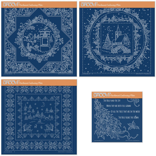 Linda's Layering Frames Set 1 - Christmas A4 Square & A5 Square Groovi Plate Collection