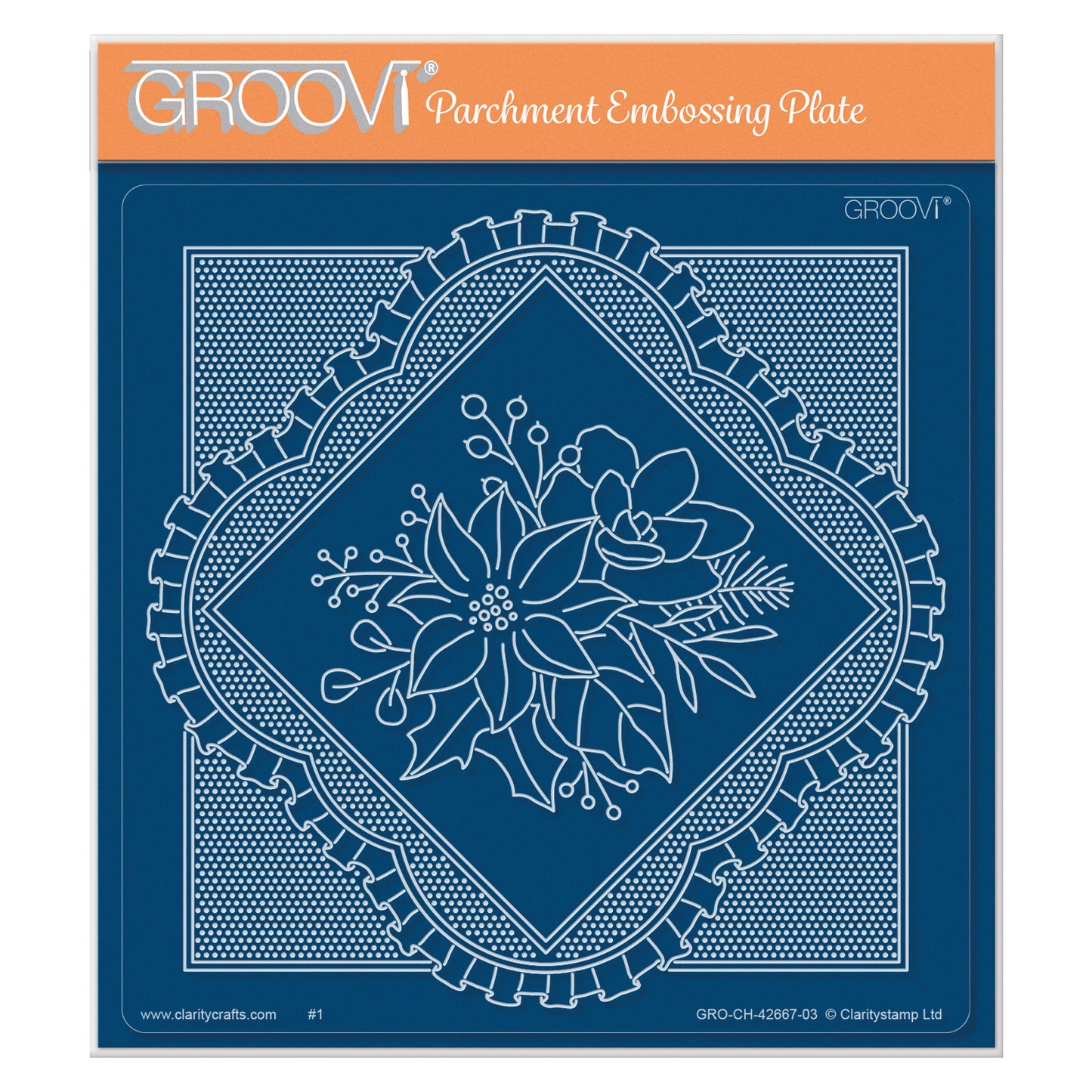 Groovi Grid Overlay - Christmas Posy A5 Square Groovi Plate