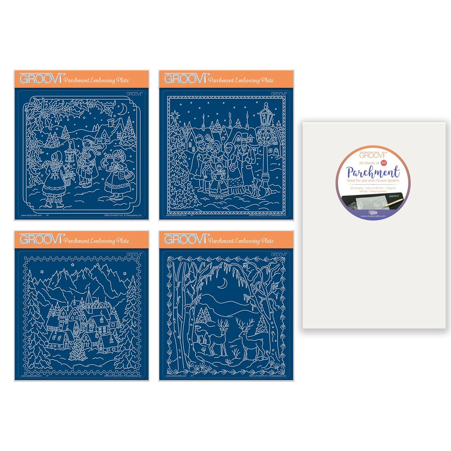 Linda's Enchanted Christmas A5 Square Groovi Plate Collection with FREE A5 Parchment Worth £10.49