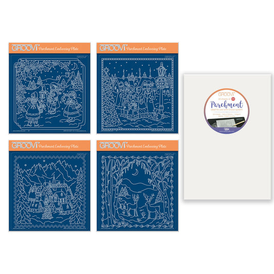 Linda's Enchanted Christmas A5 Square Groovi Plate Collection with FREE A5 Parchment Worth £10.49