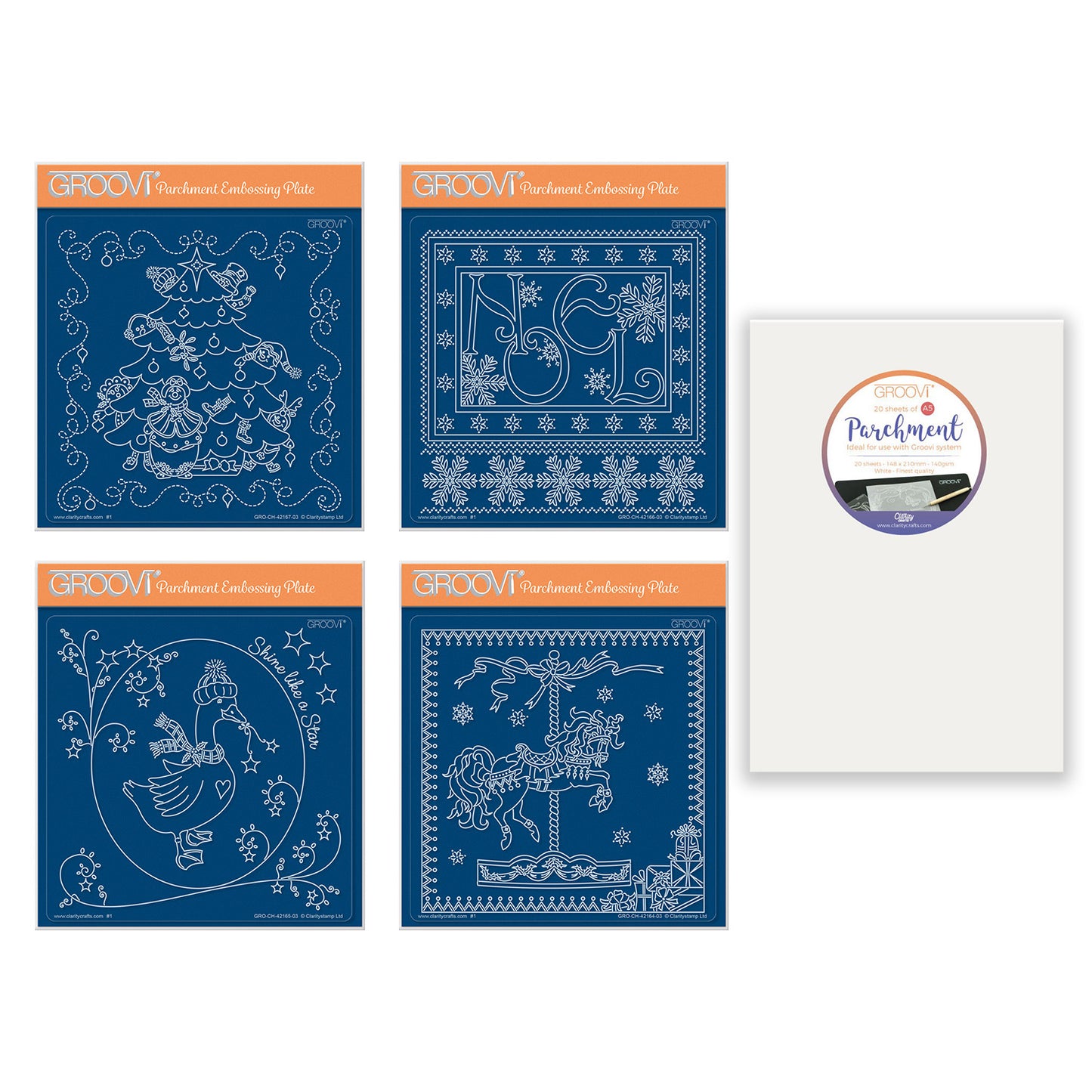 Linda's A Touch of Christmas A5 Square Groovi Plate Collection with FREE A5 Parchment Worth £10.49