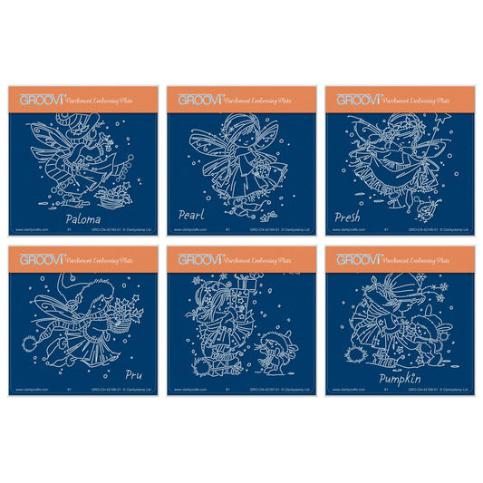 Christmas Poppets A6 Square Groovi Plate Collection