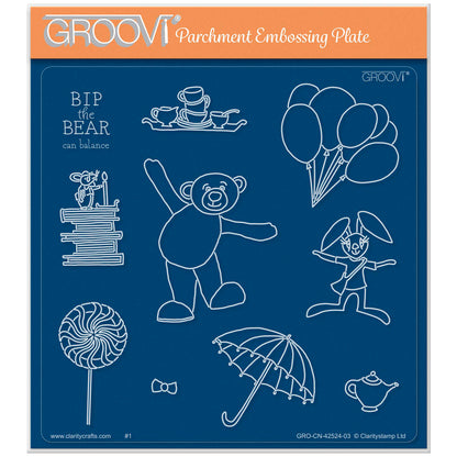 BIP the Bear Can Balance A5 Square Groovi Plate