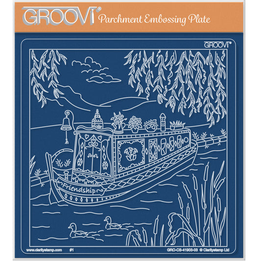 Linda's Friendship Narrowboat A5 Square Groovi Plate