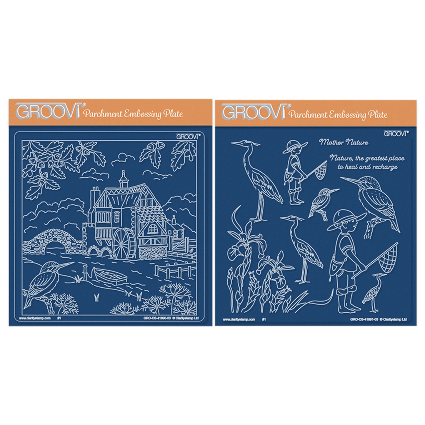Linda's The Old Water Mill & Accessories A5 Square Groovi Plate Duo