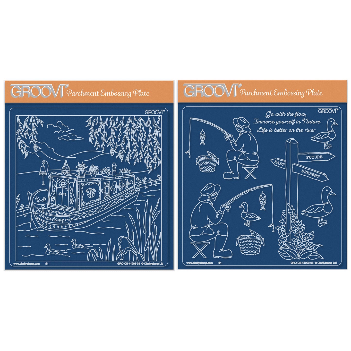Linda's Friendship Narrowboat & Accessories A5 Square Groovi Plate Duo