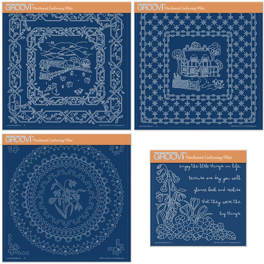 Linda's Layering Frames Set 2 - Countryside A4 Square & A5 Square Groovi Plate Collection