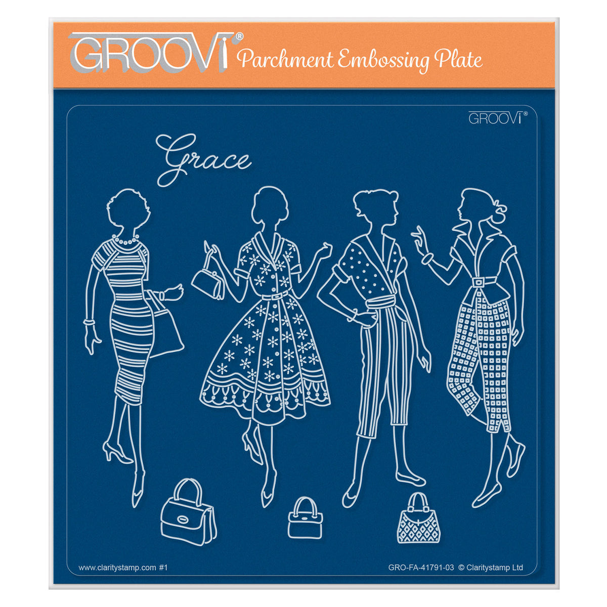 Barbara's Elegant Ladies - Grace A5 Square Groovi Plate