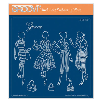 Barbara's Elegant Ladies - Grace A5 Square Groovi Plate