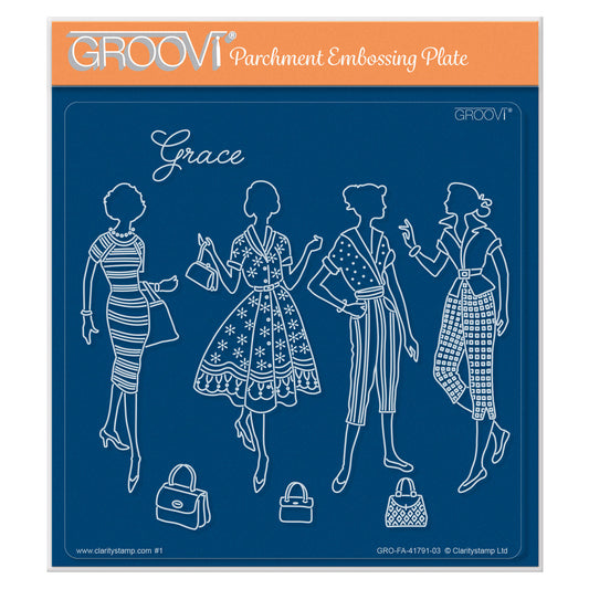 Barbara's Elegant Ladies - Grace A5 Square Groovi Plate