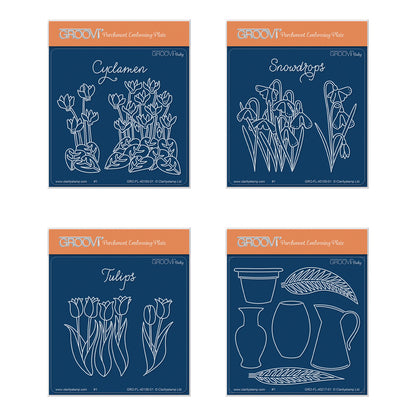 Flowers & Vases A6 Square Groovi Baby Plate Set