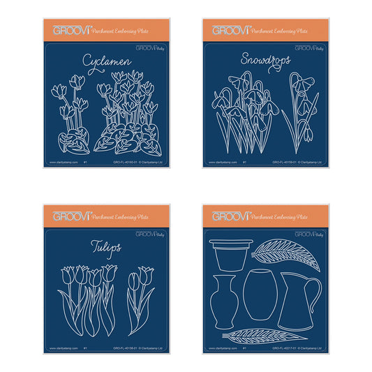 Flowers & Vases A6 Square Groovi Baby Plate Set