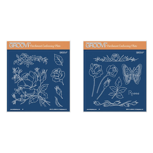 Jayne's Roses A5 Square Groovi Plate Set