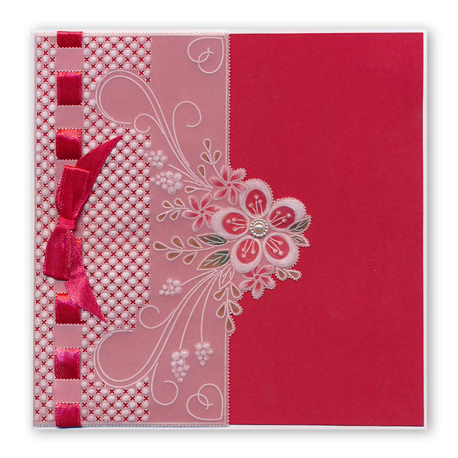Floral Swirls & Corners A4 Square Groovi Collection by Tina Cox with ii Book