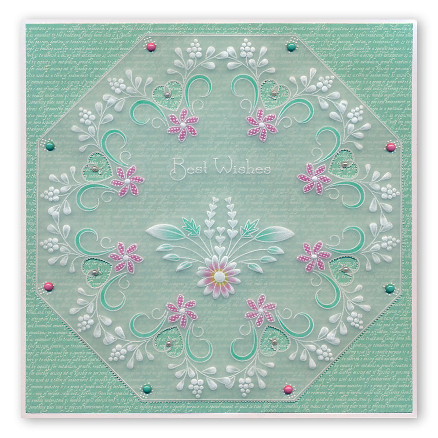 Floral Swirls & Corners A4 Square Groovi Collection by Tina Cox with ii Book