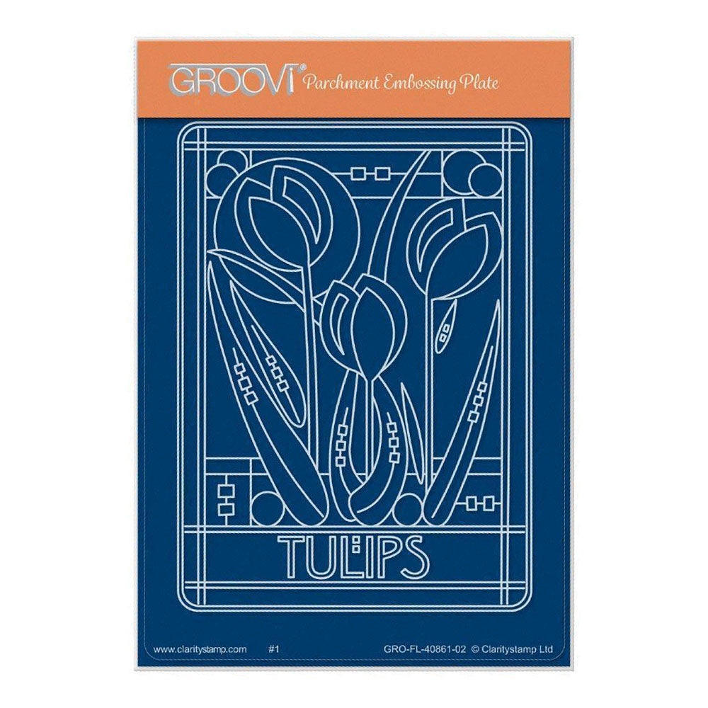 Art Nouveau Tulips A6 Groovi Plate