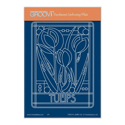 Art Nouveau Tulips A6 Groovi Plate