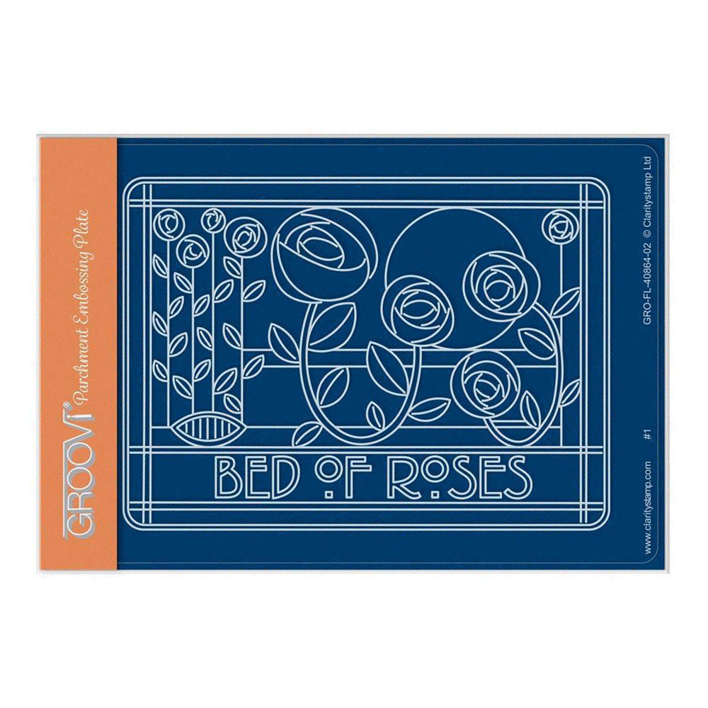Art Nouveau Bed of Roses A6 Groovi Plate