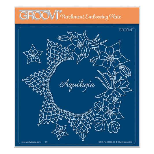 Linda's Aquilegia & Lace A5 Square Groovi Plate