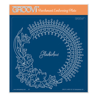 Linda's Gladiolus & Lace A5 Square Groovi Plate