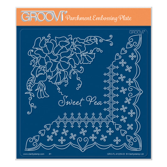 Linda's Sweet Pea & Lace A5 Square Groovi Plate
