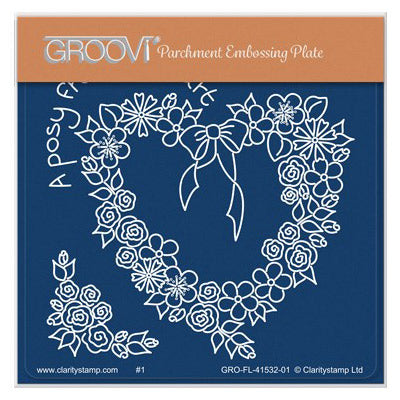 NDGC57 - A Posy From the Heart A6 Square Groovi Plate