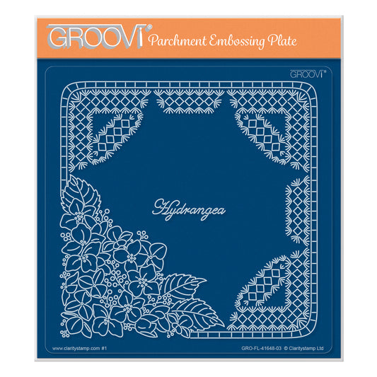 Linda's Hydrangea & Lace A5 Square Groovi Plate