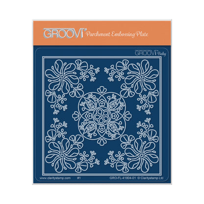 Flowerette Petal Parchlet A6 Square Groovi Plate