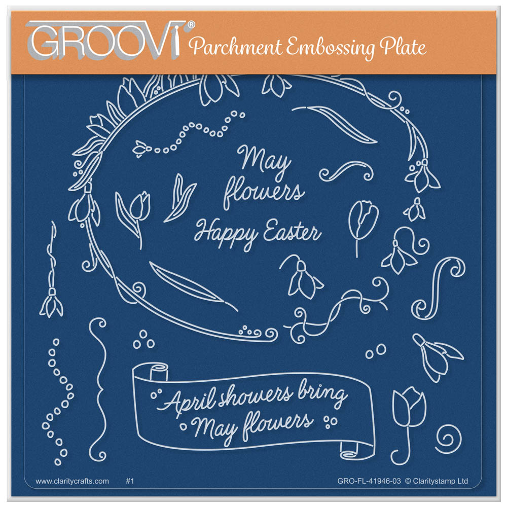 Barbara's SHAC Tulips & Snowdrops Framer A5 Square Groovi Plate