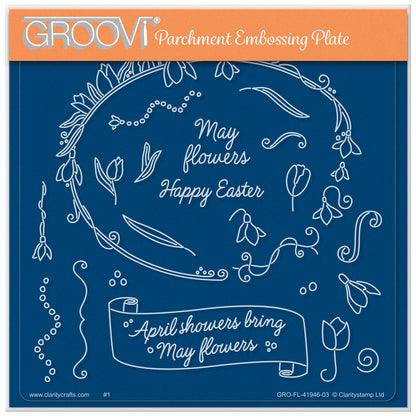 Barbara's SHAC Tulips & Snowdrops Framer A5 Square Groovi Plate