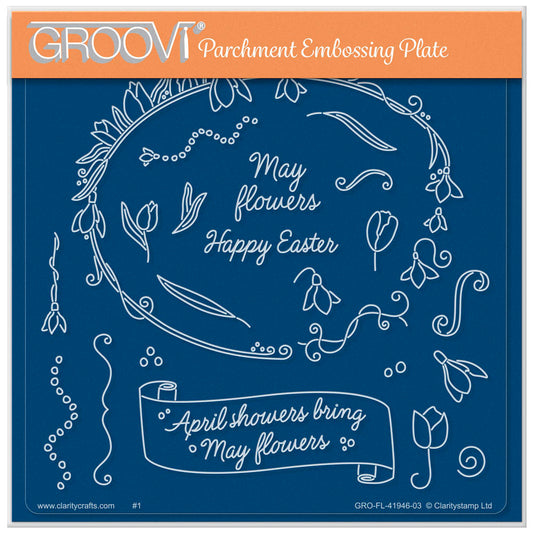 Barbara's SHAC Tulips & Snowdrops Framer A5 Square Groovi Plate