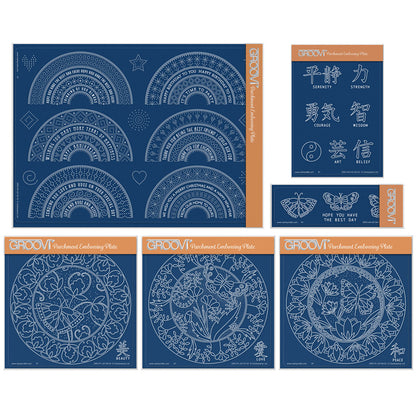 Barbara's SHAC Japanese Flowers & Butterflies Complete Groovi Plate Collection