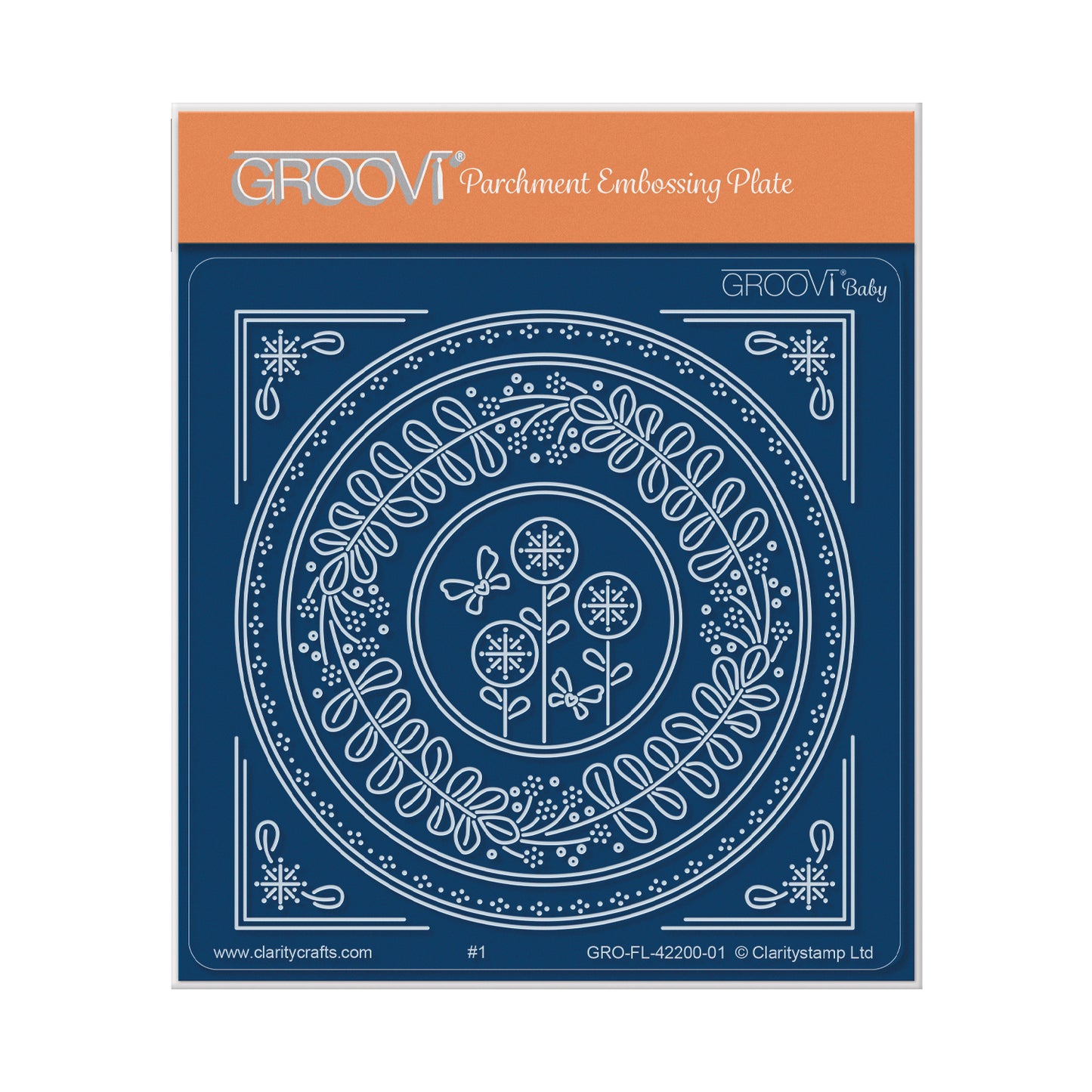 Beautiful Butterfly & Sprig Parchlet A6 Square Groovi Plate