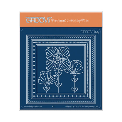 Pretty Poppy Parchlet A6 Square Groovi Plate