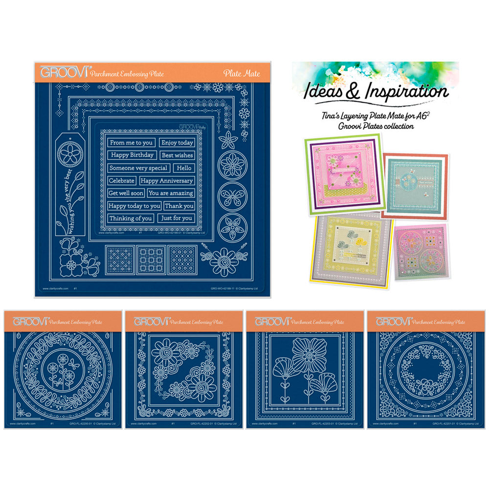 Tina's Layering Plate Mate for A6 Square Plates Complete Collection with Ideas & Inspiration