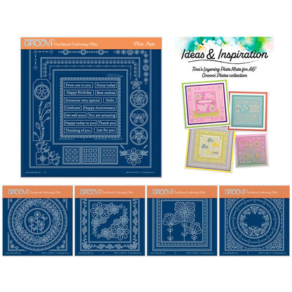 Tina's Layering Plate Mate for A6 Square Plates Complete Collection with Ideas & Inspiration