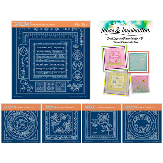 Tina's Layering Plate Mate for A6 Square Plates Complete Collection with Ideas & Inspiration