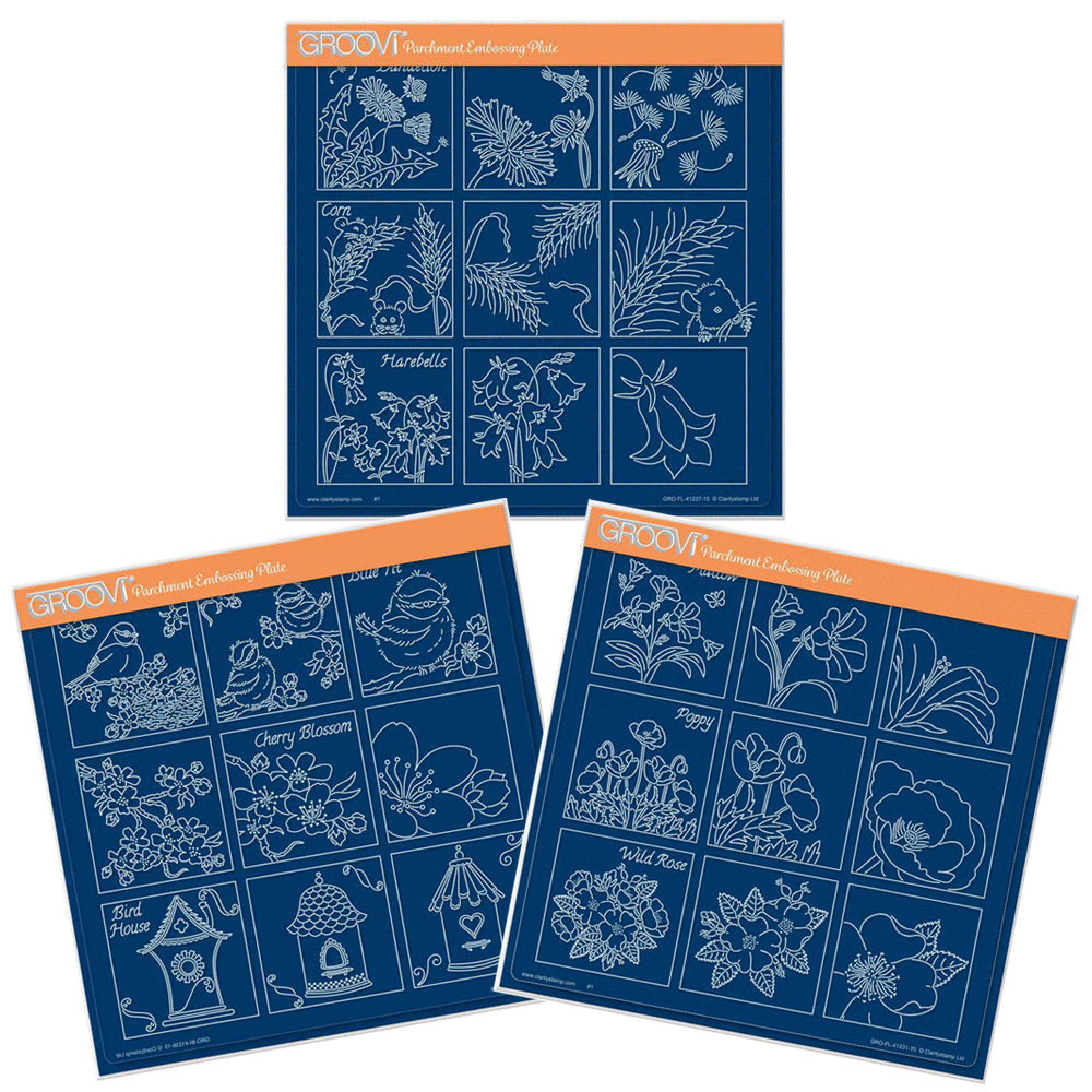 Linda's 123 - Garden Life A5 Square Groovi Plate Trio