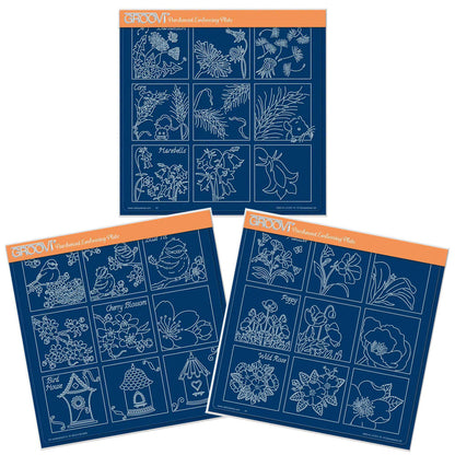 Linda's 123 - Garden Life A5 Square Groovi Plate Trio