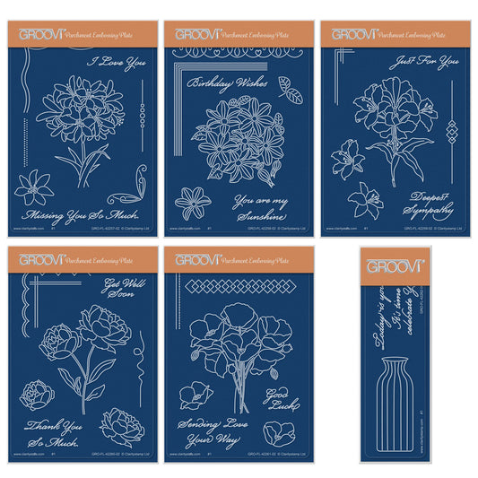 Linda's Floral - Set 2 A6 & Spacer Groovi Plate Collection