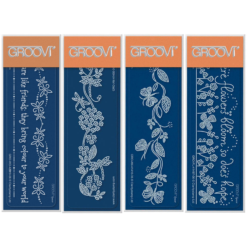 Floral Spray Spacers Groovi Plate Quartet