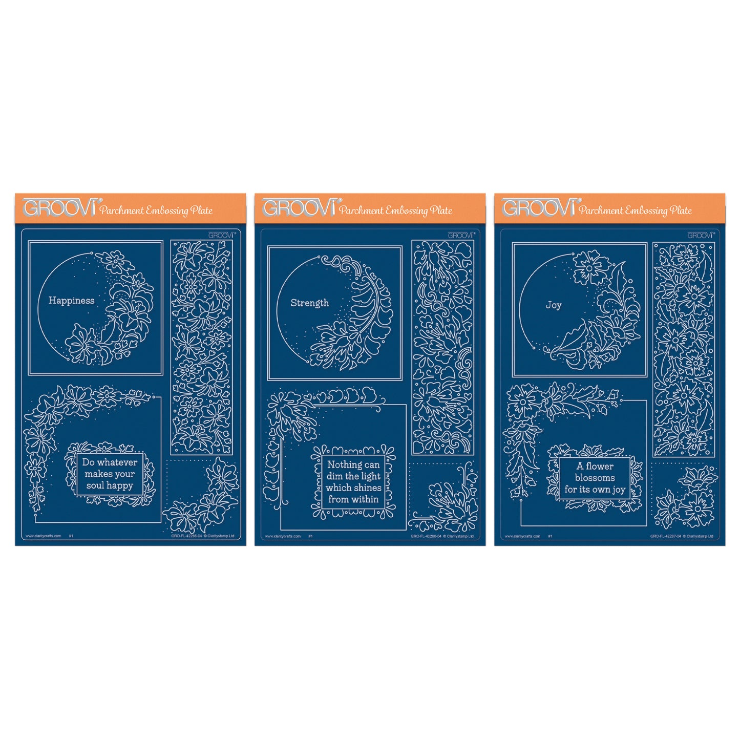 Barbara's Floral Crescents & Panels A5 Groovi Plate Collection