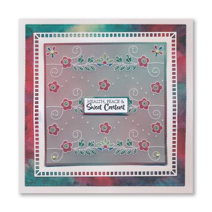 Tina's For You Floral Swirls & Corners All in One A5 Square Groovi Plate