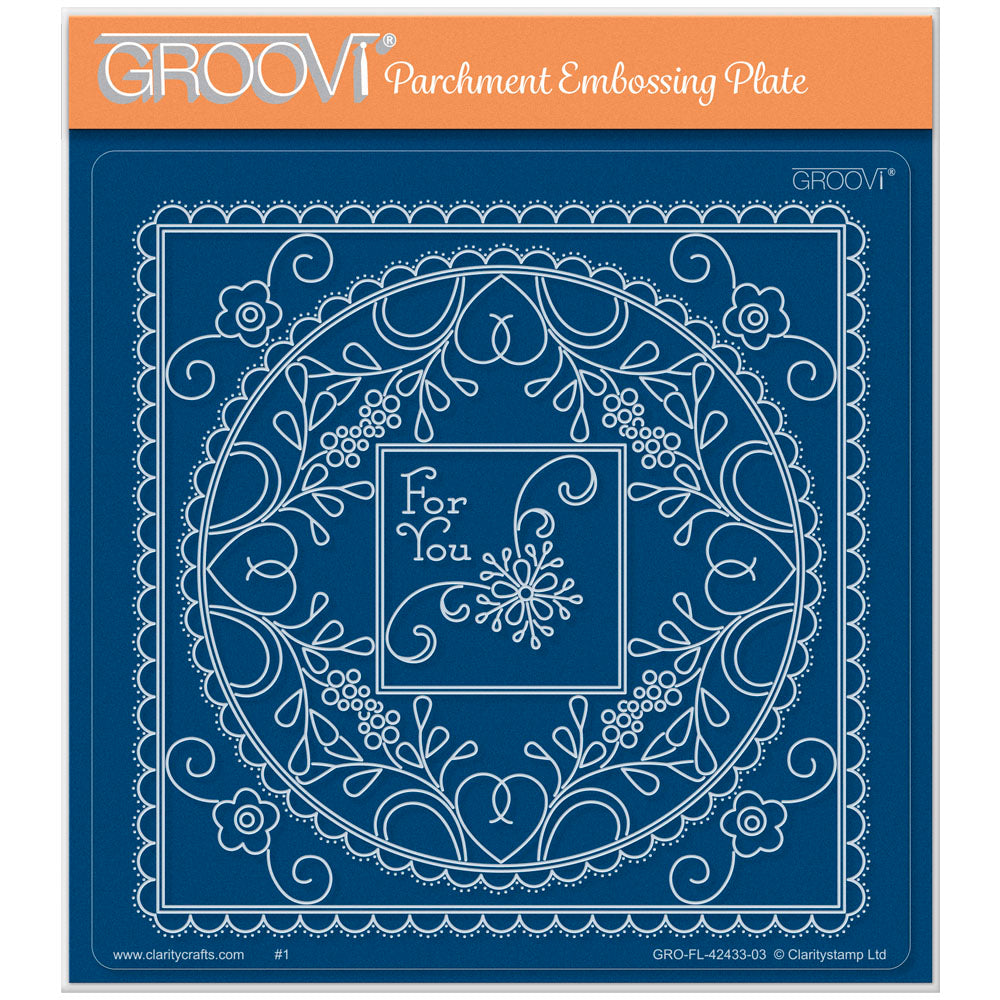 Tina's For You Floral Swirls & Corners All in One A5 Square Groovi Plate