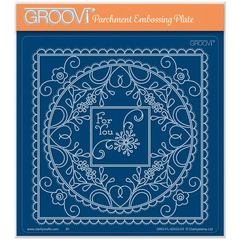 Tina's Floral Swirls & Corners All in One - For You A5 Square Groovi Plate