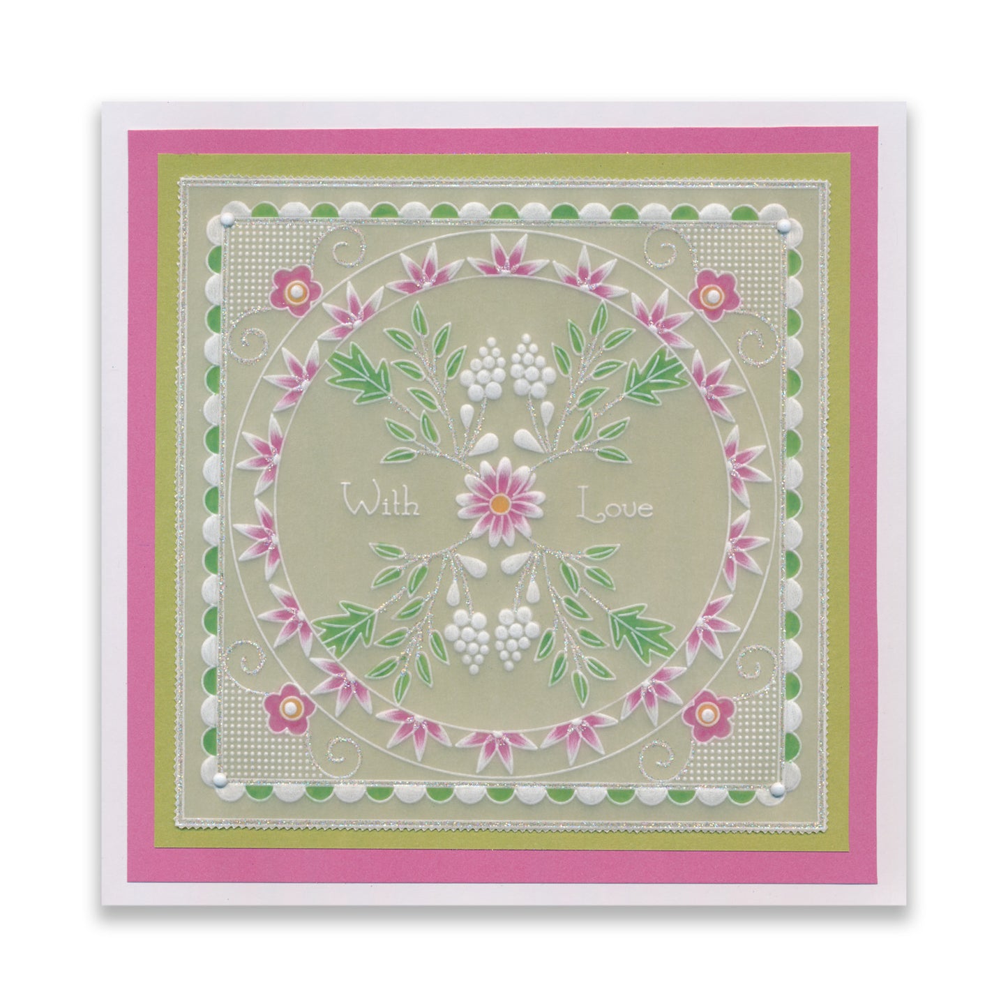 Tina's With Love Floral Swirls & Corners All in One A5 Square Groovi Plate